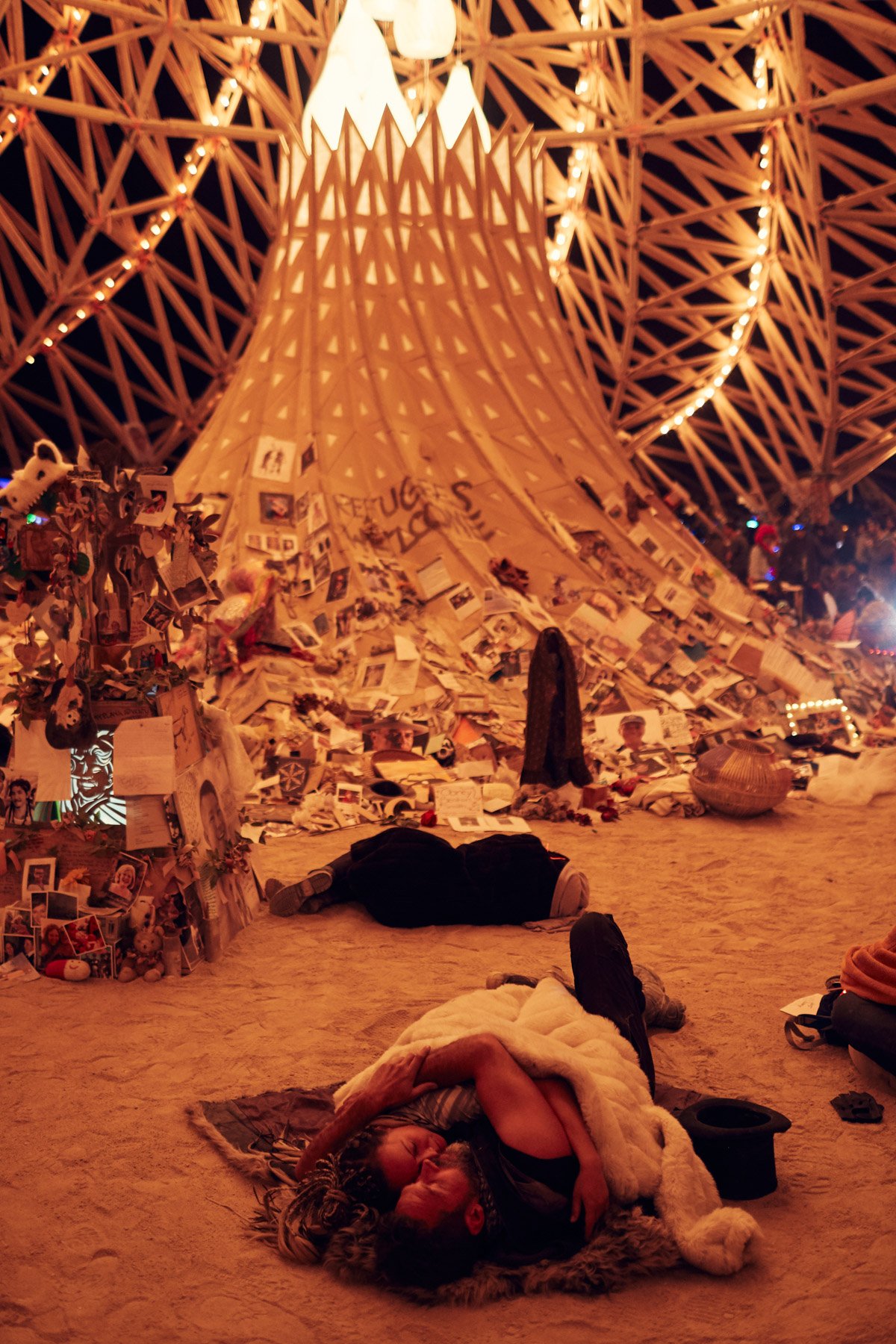 Burning Man 2018 Temple Couple Laying Down Together