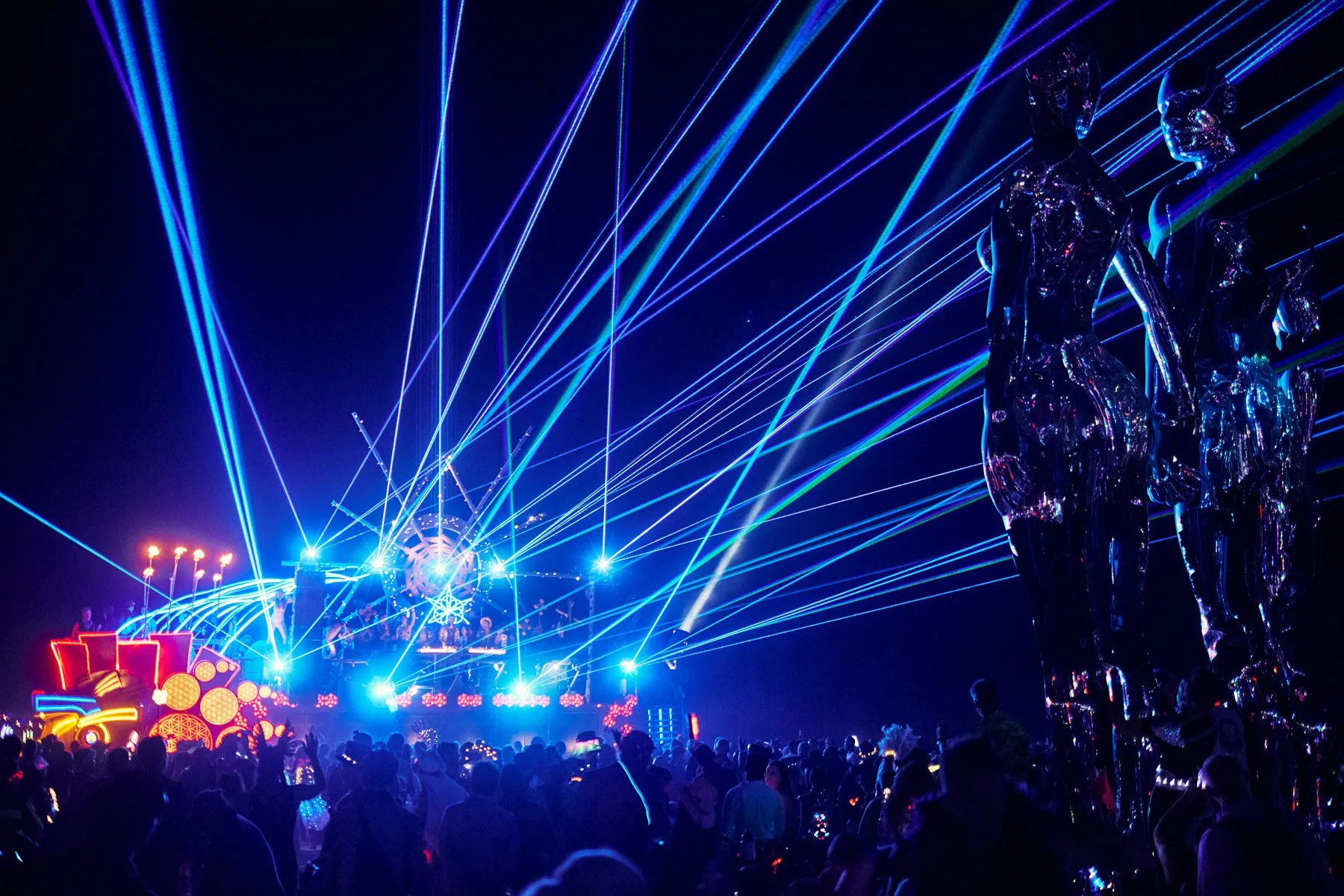 Burning Man 2022 Mayan Warrior Lights Broken Together