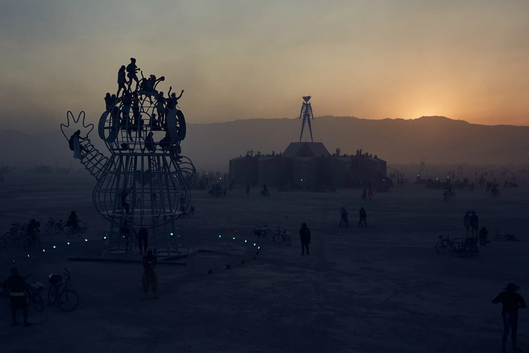 Burning Man 2018 Sunset Silhouette