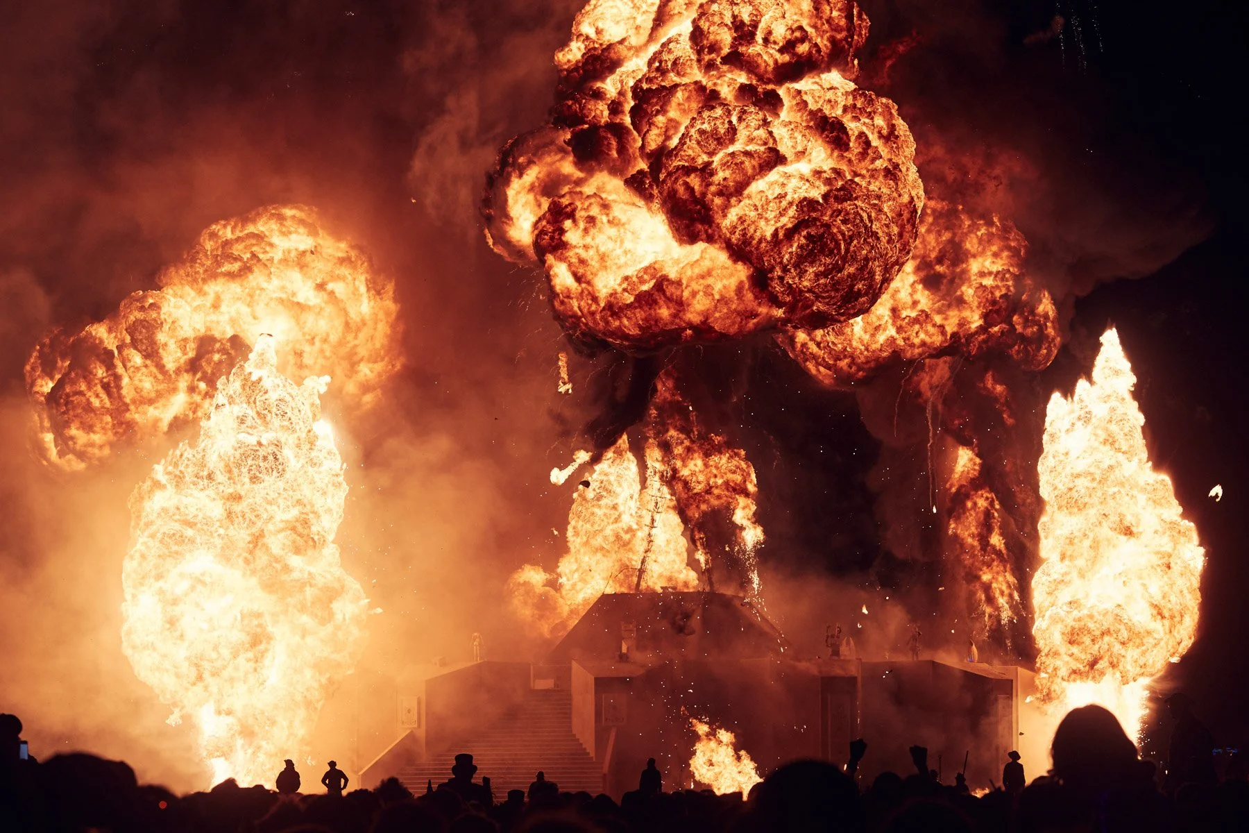 Burning Man 2018 The Man Explosion Night