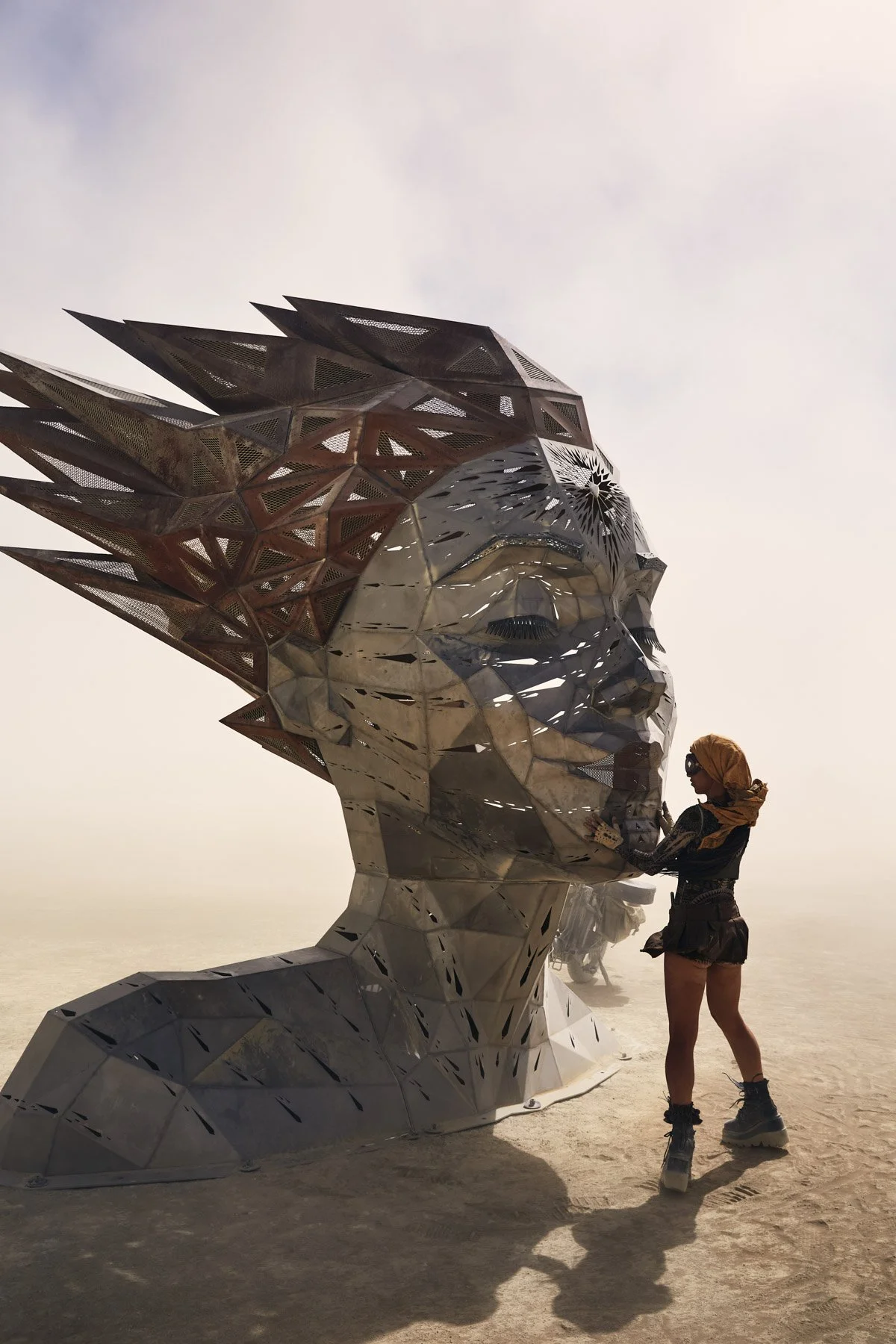 Burning Man 2022 Chromaforms Woman Wind Blown