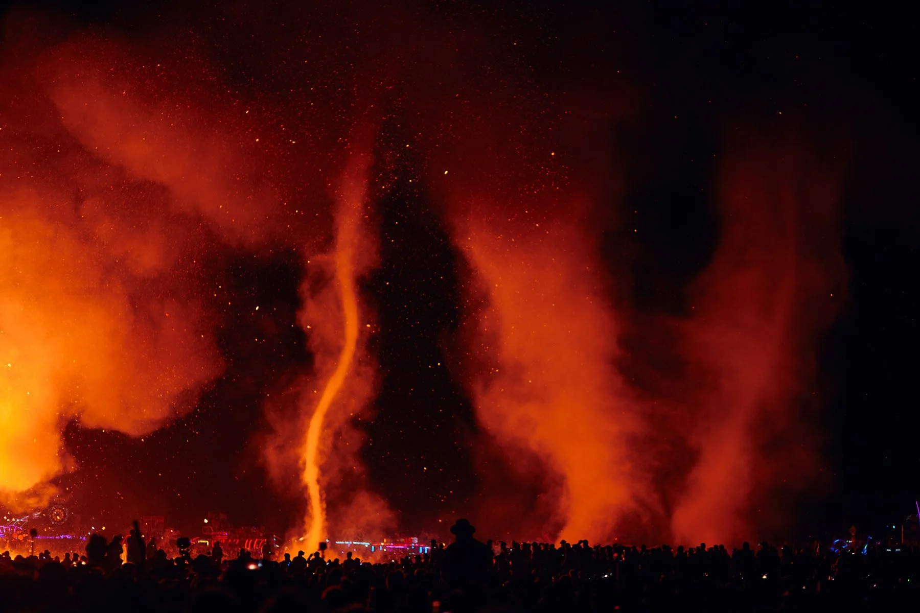 Burning Man 2016 Tornadoes Fire Smoke Man Burn