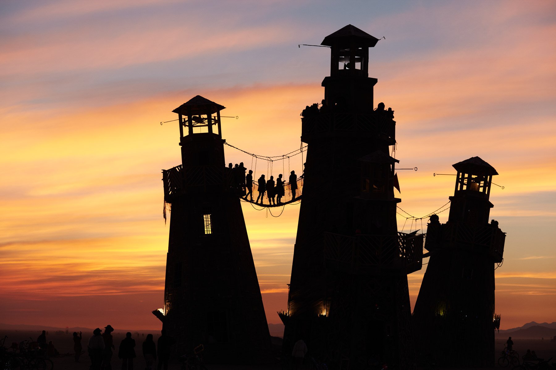Burning Man 2016 Lighthouses Silhouette Sunrise