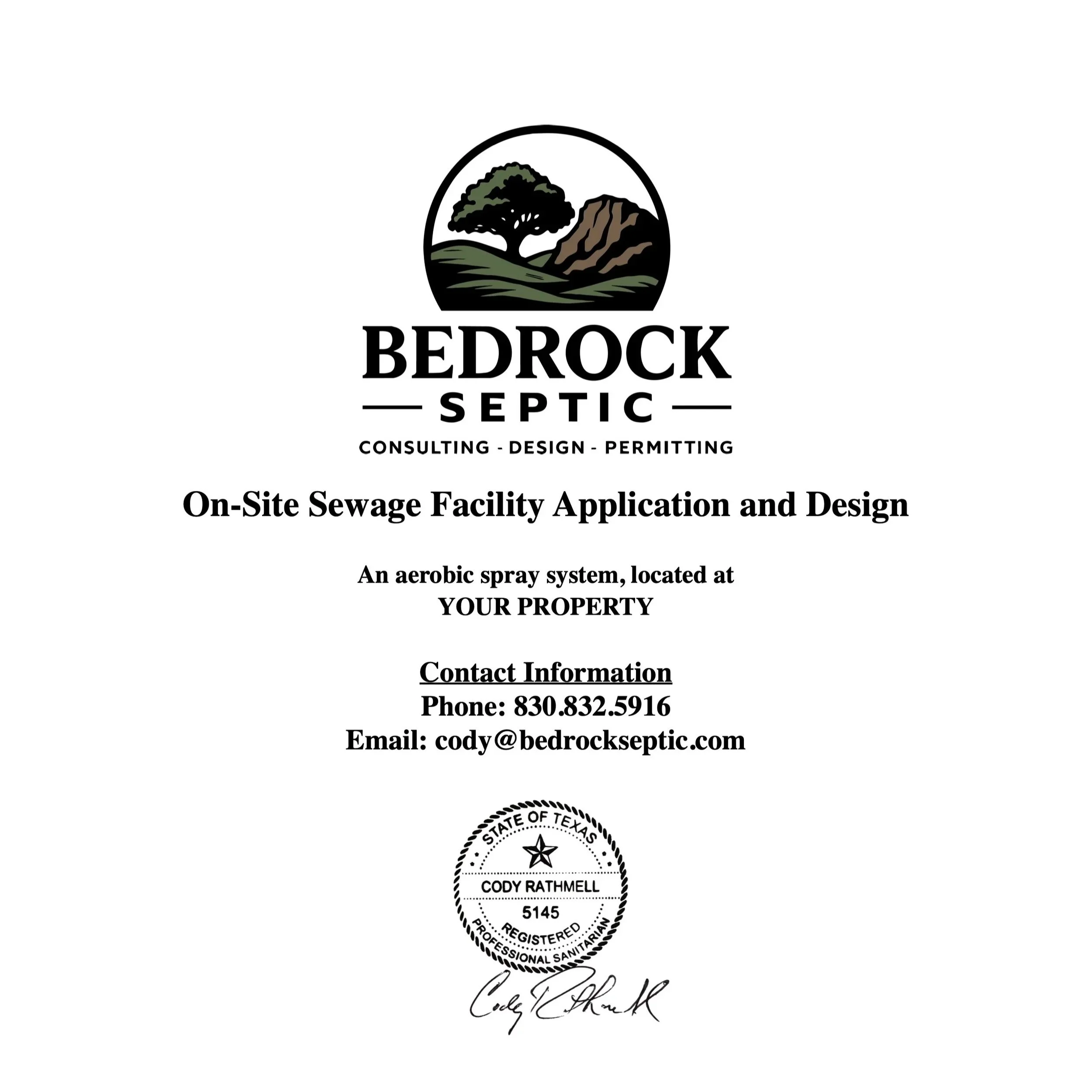 Septic permitting and OSSF design documents submitted to county for approval in Texas