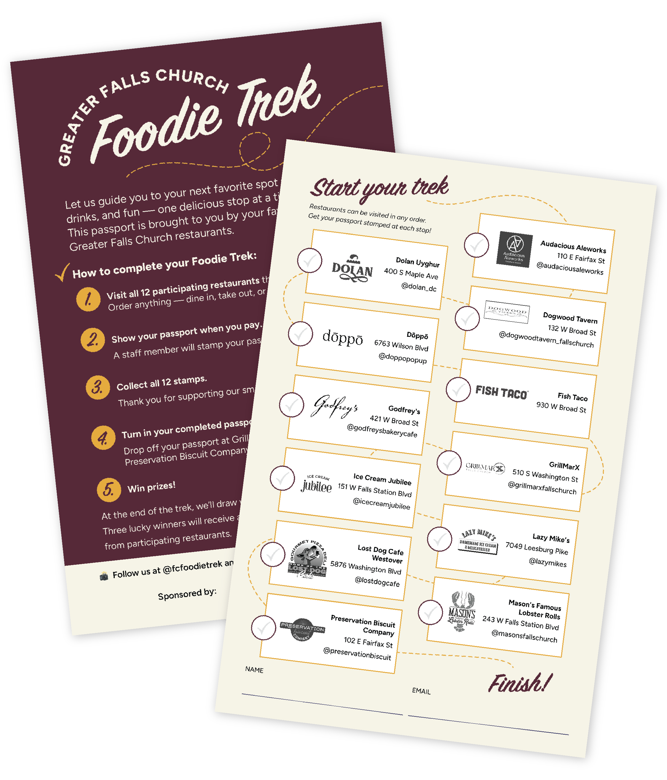 Foodie Trek passport front and back