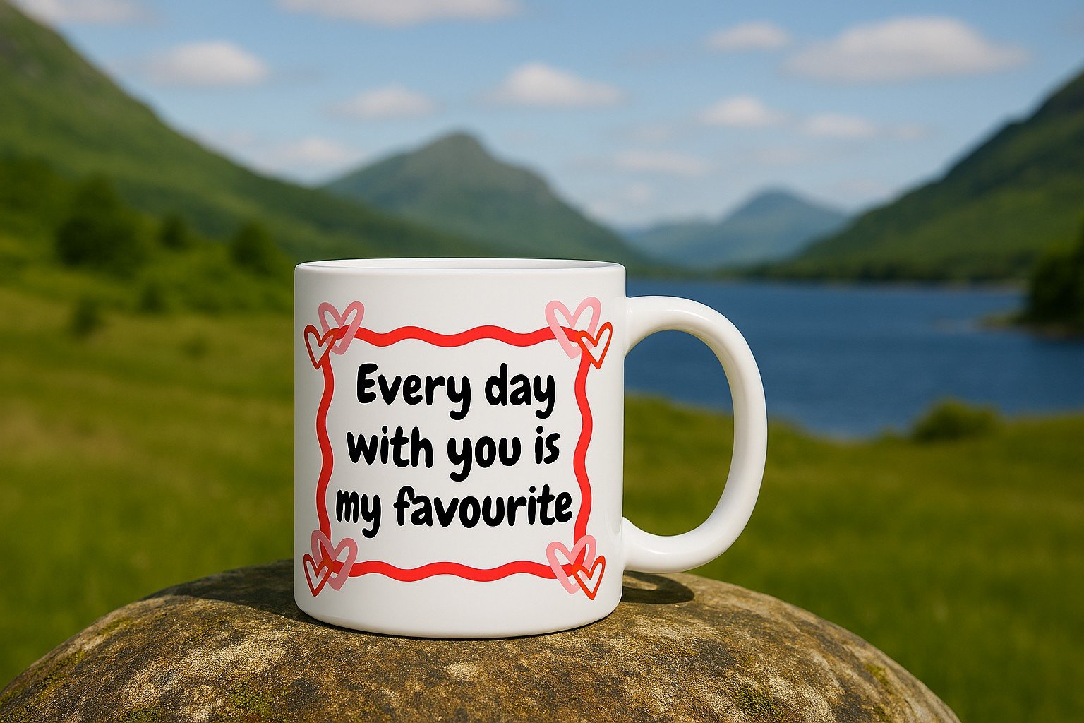 Valentines Mug - "Every day with you is my favourite" + Choice of second image