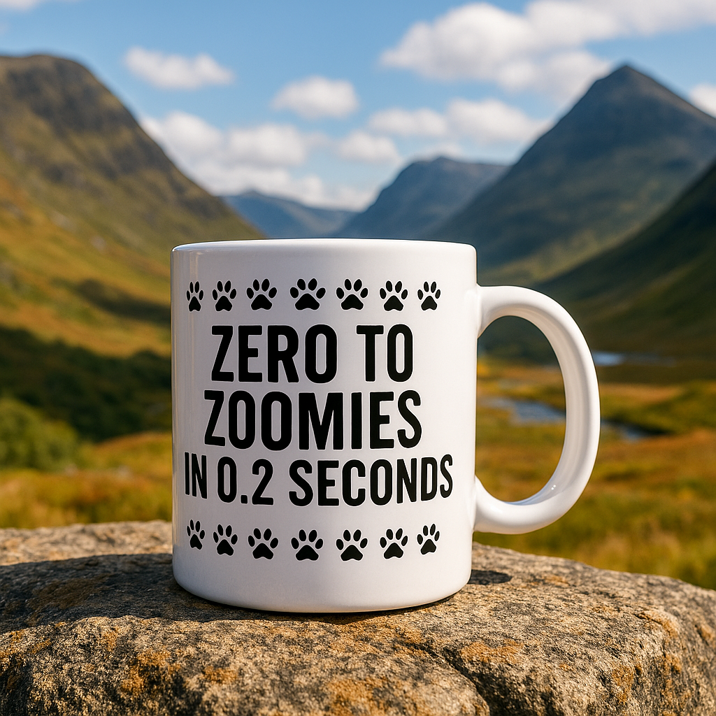 "Zero to zoomies in 0.2 seconds" + Choice of Image