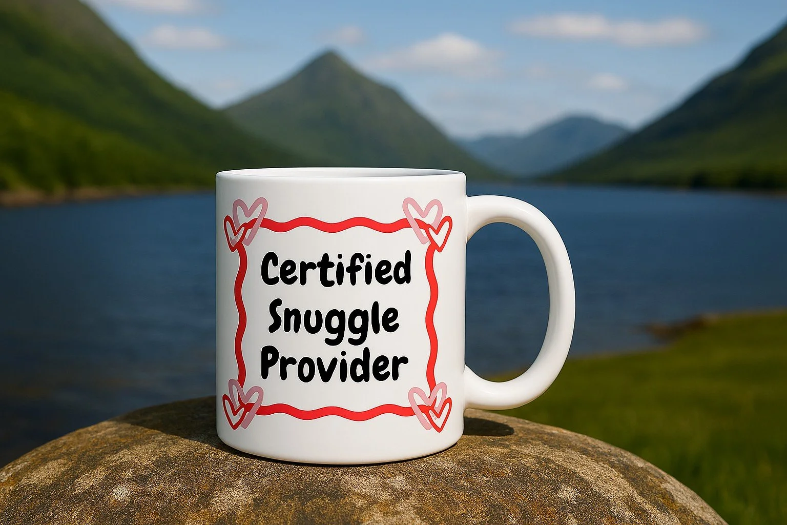 Valentines Mug - "Certified Cuddle Provider" + Choice of second image