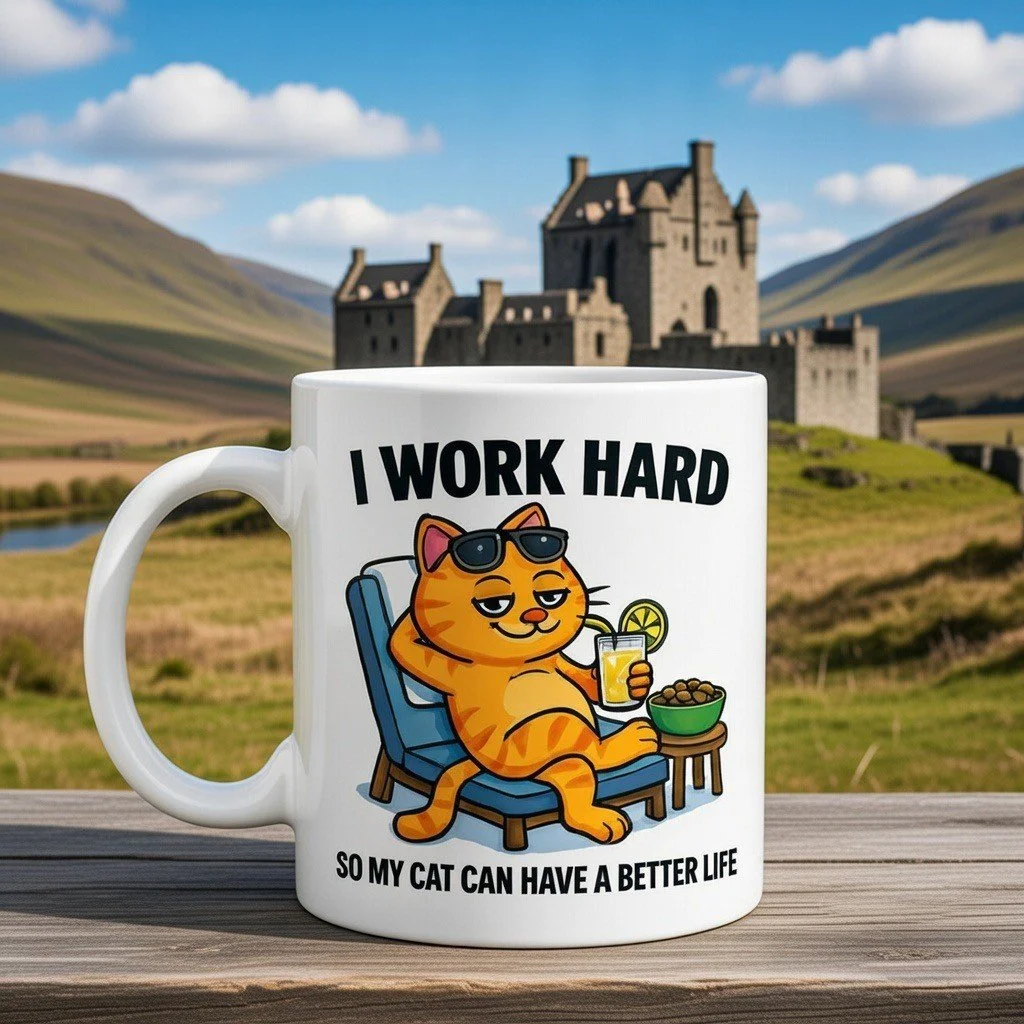 Humour - "I work hard so my cat can have a better life"