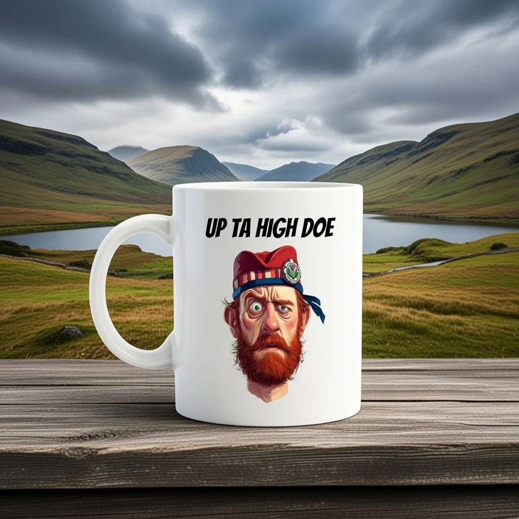 Scottish Dialect Mug - "Up ta high doe"