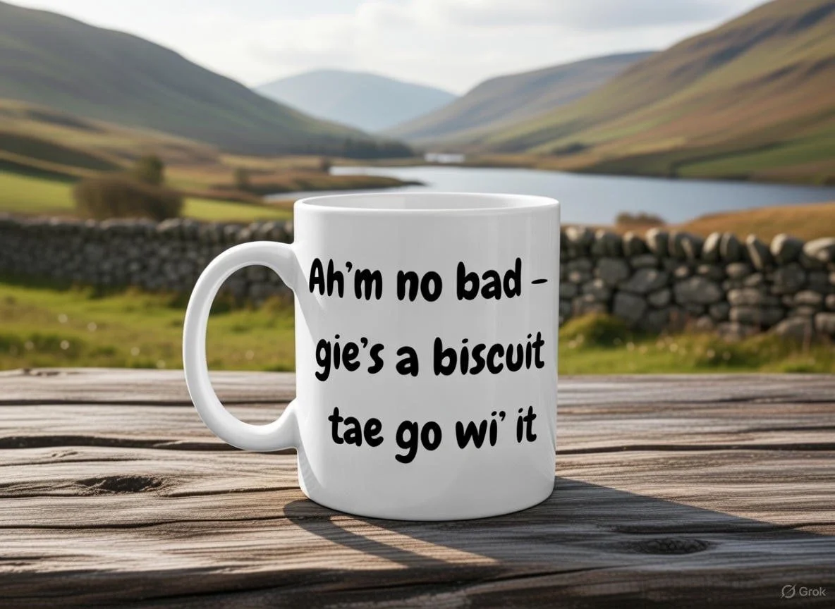 Ah'm no bad - gies a biscuit tae go wi' it.JPG