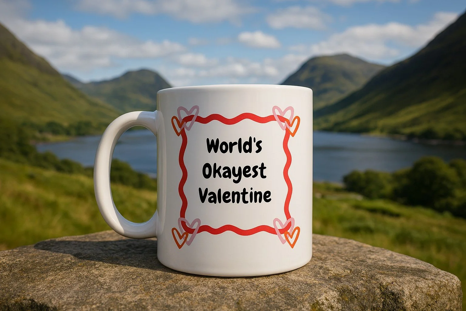 Valentines Mug - "Worlds Okayest Valentine" + Choice of second image