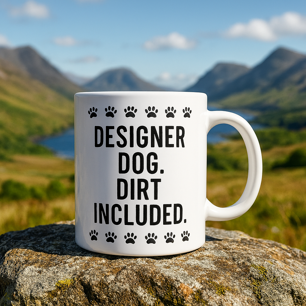 "Designer Dog. Dirt included" + Choice of Image