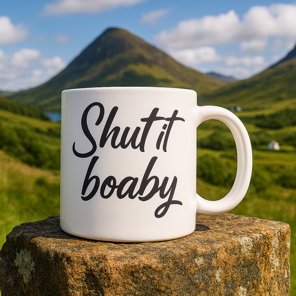 Shut it boaby - Handwriting font - Aesthetic font mug.png