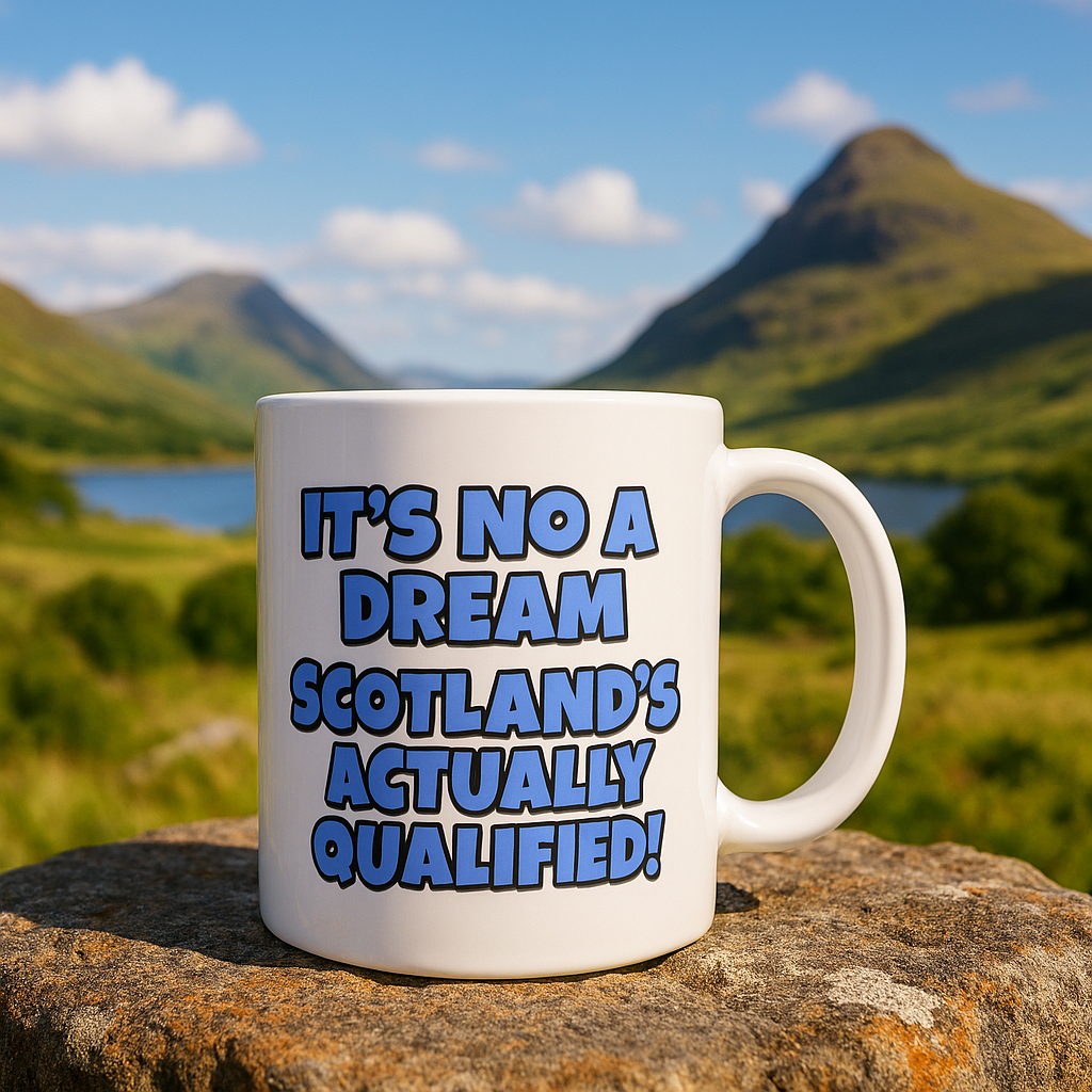 World Cup Mug - "It’s no a dream — Scotland’s actually qualified" + Choice of Graphic