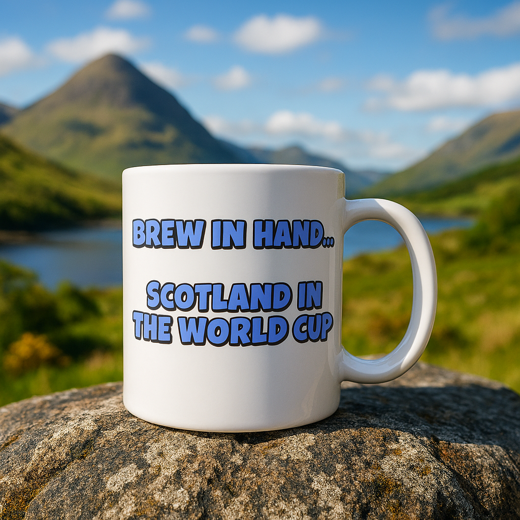 World Cup Mug - "Brew in hand, Scotland in the World Cup" + Choice of Graphic