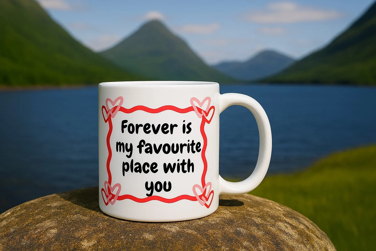 Valentines Mug - "Forever is my favourite place with you" + Choice of second image