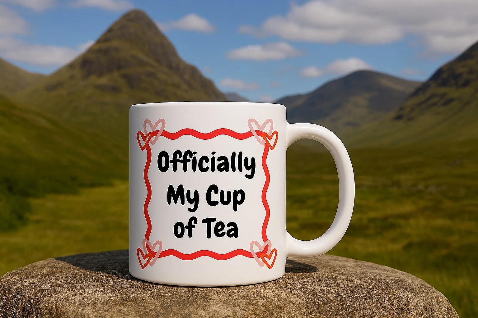 Valentines Mug - "Officially my cup of tea" + Choice of second image