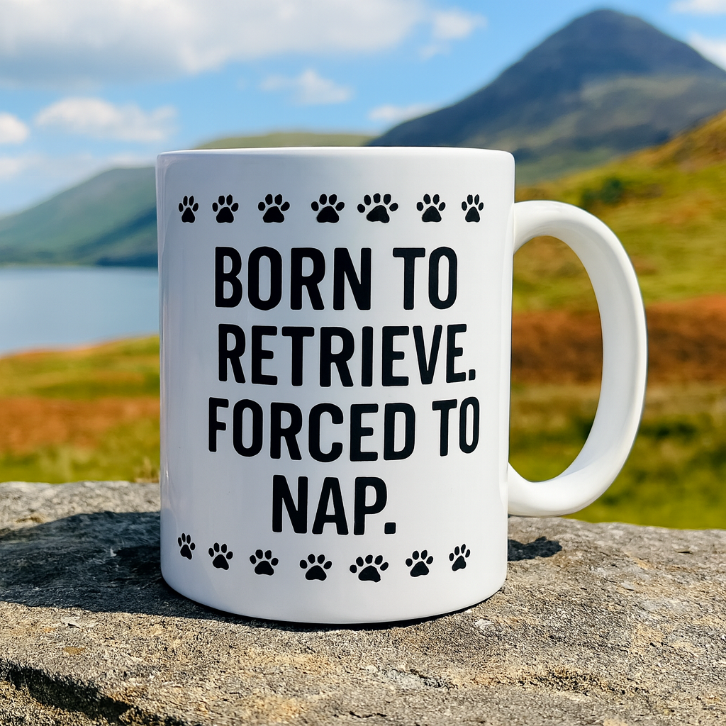 “Born to Retrieve. Forced to Nap" + Choice of Image