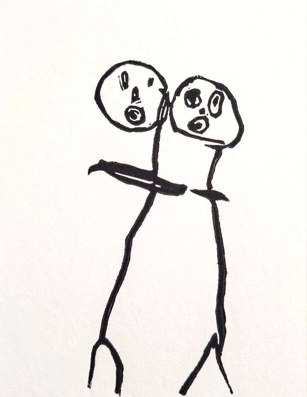 "Umarmung" / 1C-Linoldruck / 10,5 cm X 8 cm / 2026