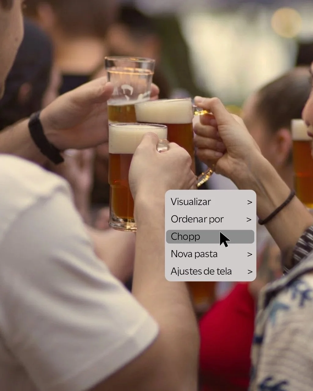 Atalho do dia: clicar em &ldquo;Chope&rdquo; e fechar todas as outras abas. 🍻

Aqui, ele sempre chega gelado, com colarinho cremoso e &eacute; muito mais gostoso com companhia! 

👉Manda esse post pra quem sempre topa a primeira rodada!