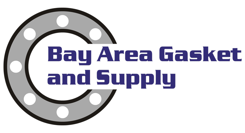 Logo for Bay Area Gasket and Supply with a gear graphic and bold blue text.