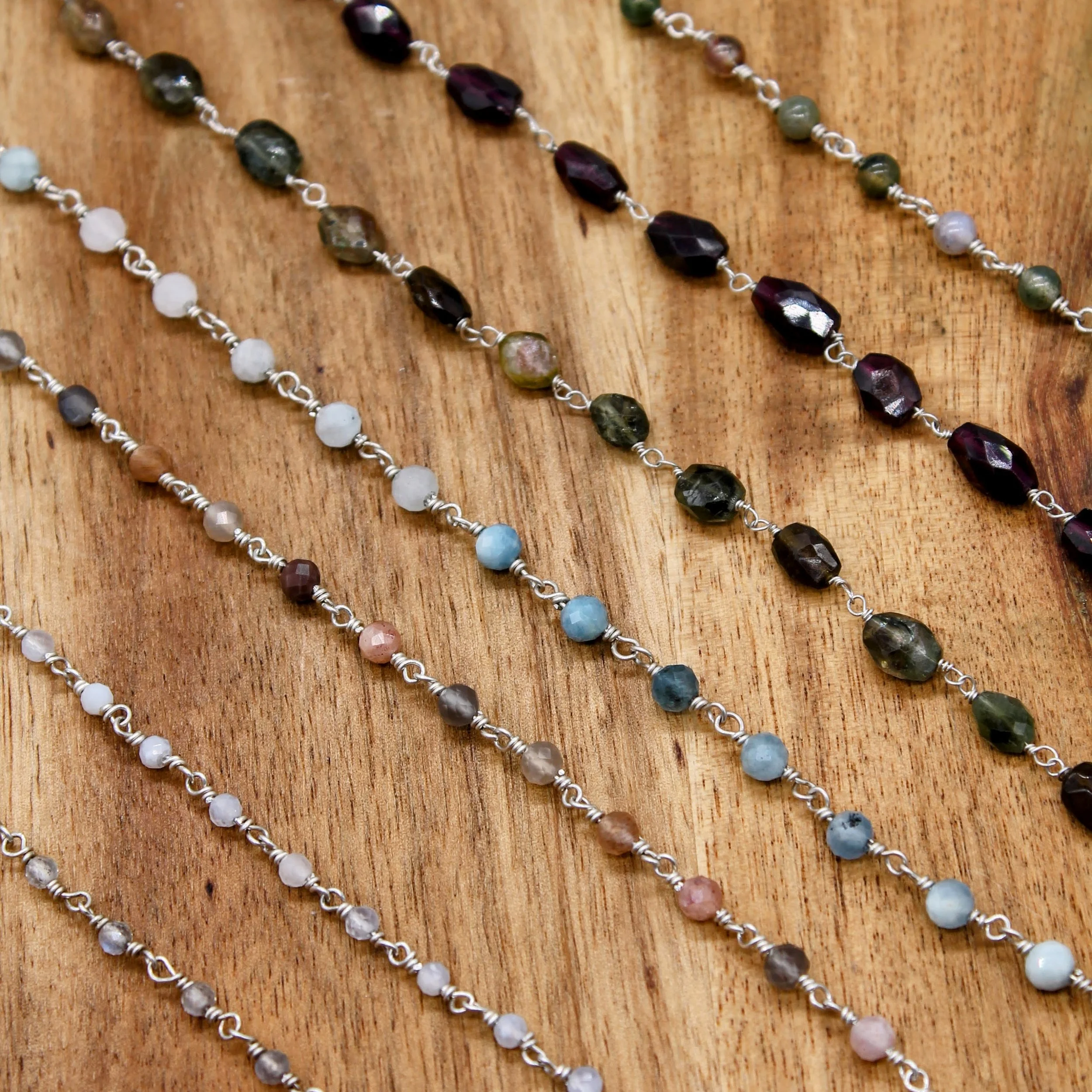 Sterling Silver Linked Bead Bracelet