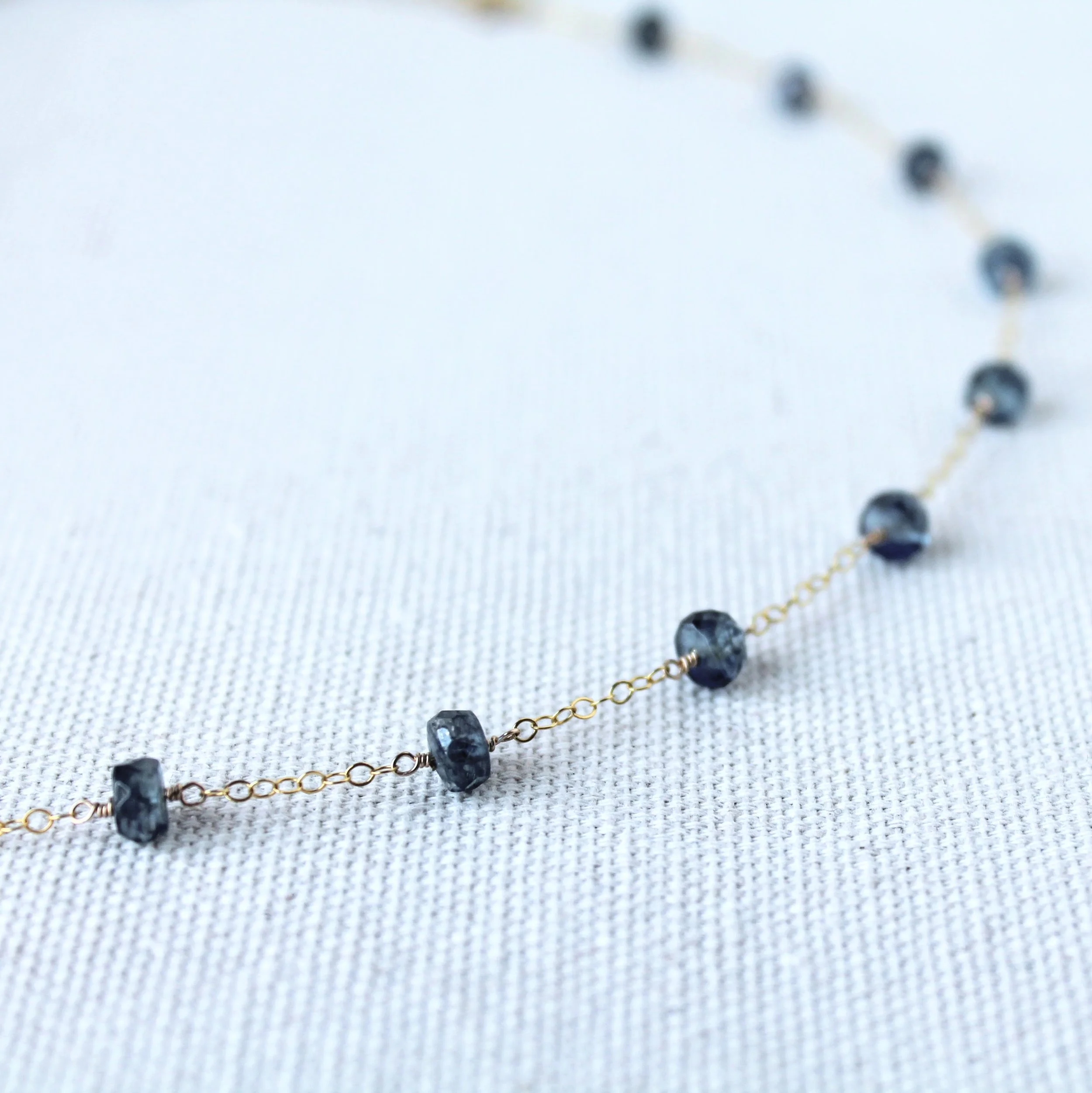 Kyanite Satellite Chain Necklace - 14k Gold Filled
