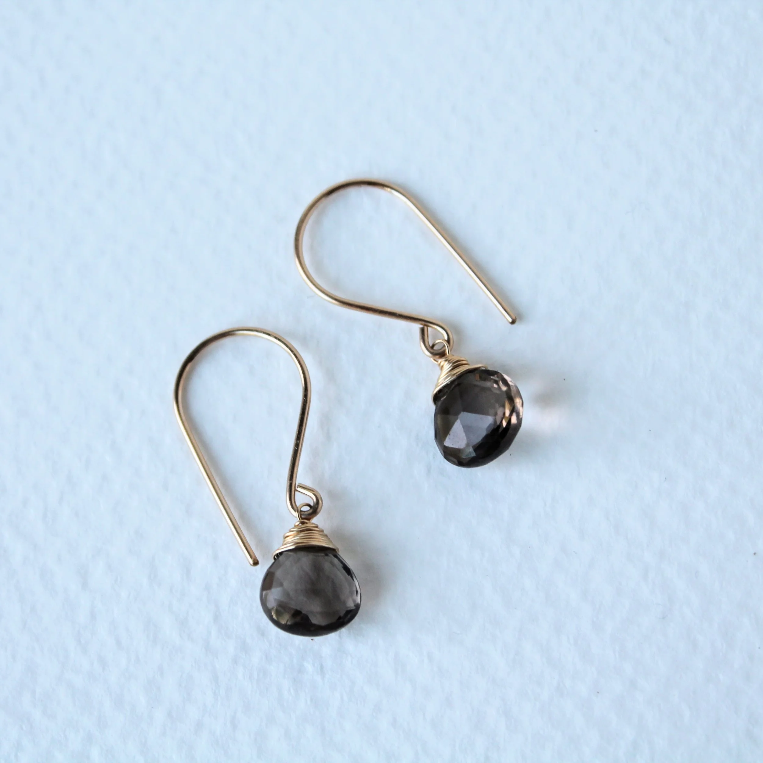 Smoky Quartz Drop Earrings - 14k Gold Filled