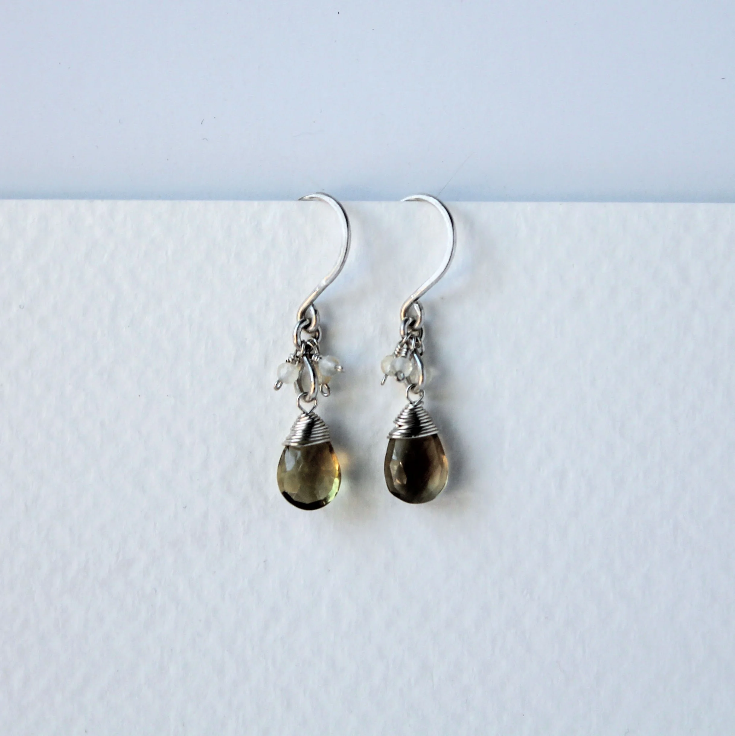 Lemon Quartz Cluster Earrings - Sterling Silver