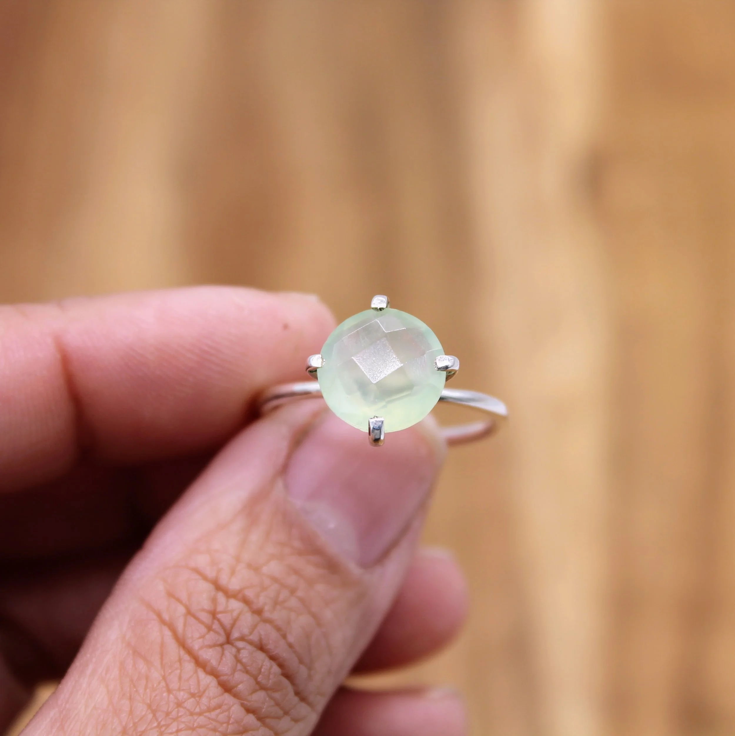 Prehnite Claw Ring