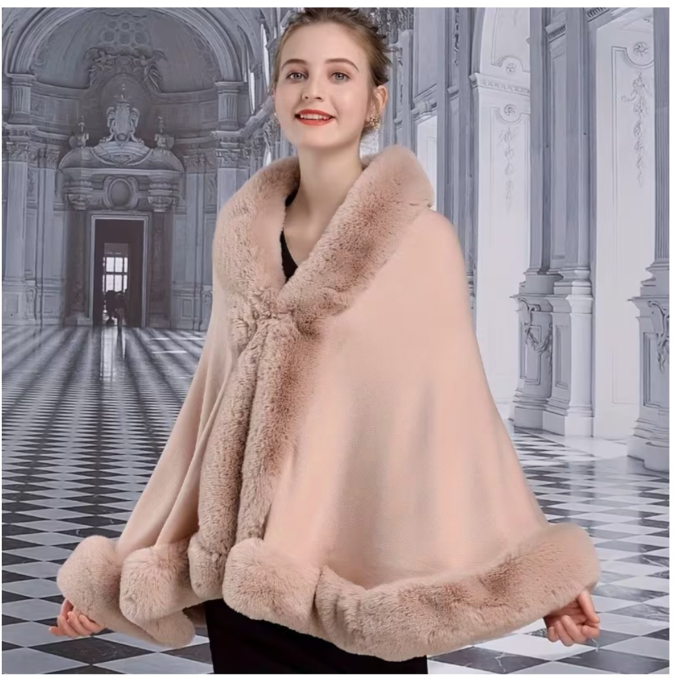 Plus-Size Faux Fur Cardigan, Pink