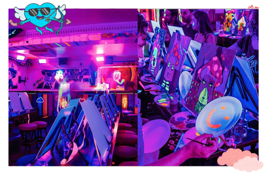 Neon Painting: Flirty Flamingos