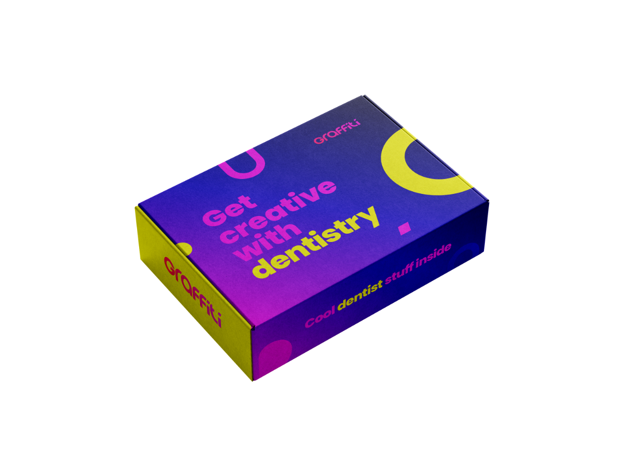 Box concept using the main strapline and direction for the branding and showing how various brand elements come together for a strong consistant creative brand.