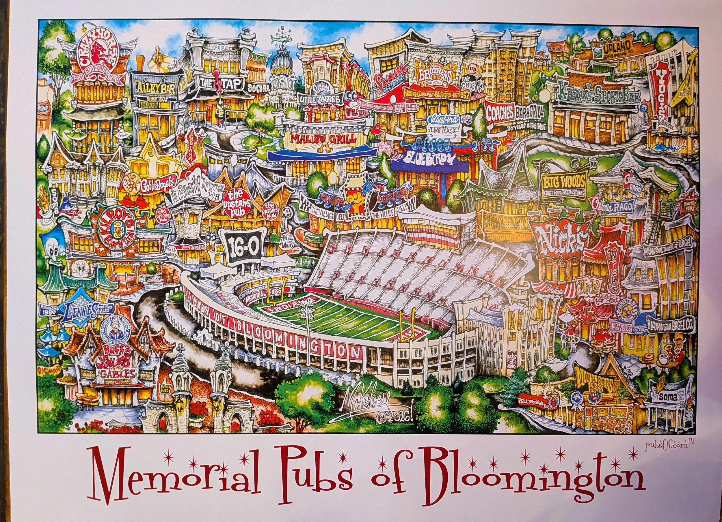 Memorial Pubs of Bloomington Poster (White Border)