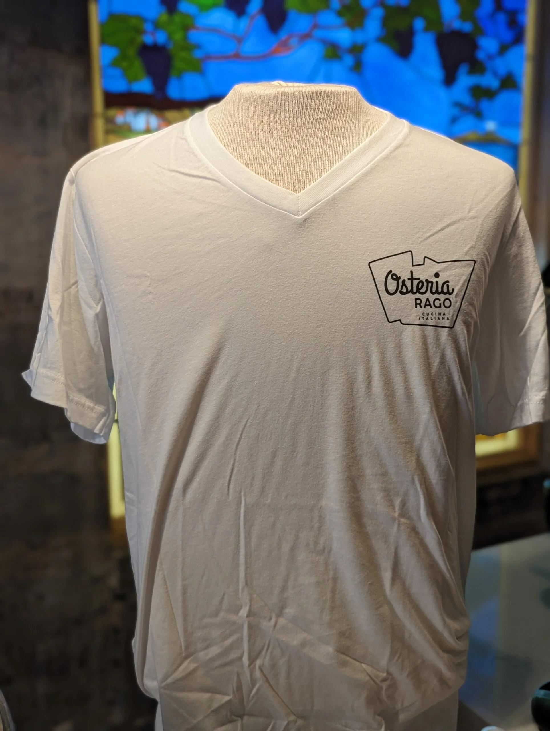 Osteria Rago V-Neck T-White