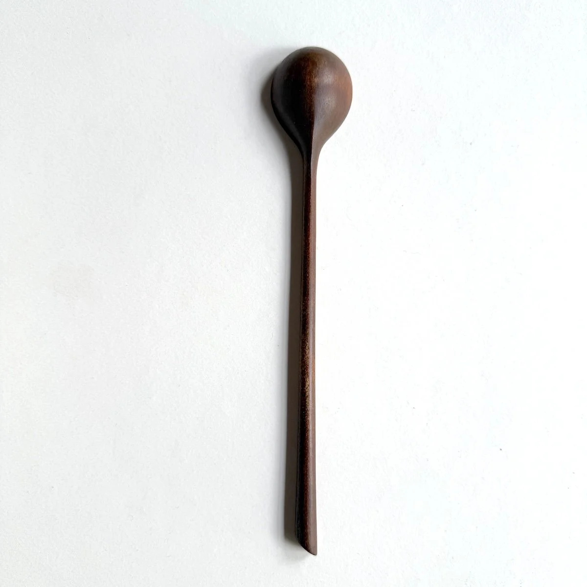 Hand Carved Ebonised Sycamore Condiment Spoon | Handmade Spoons & Utensils