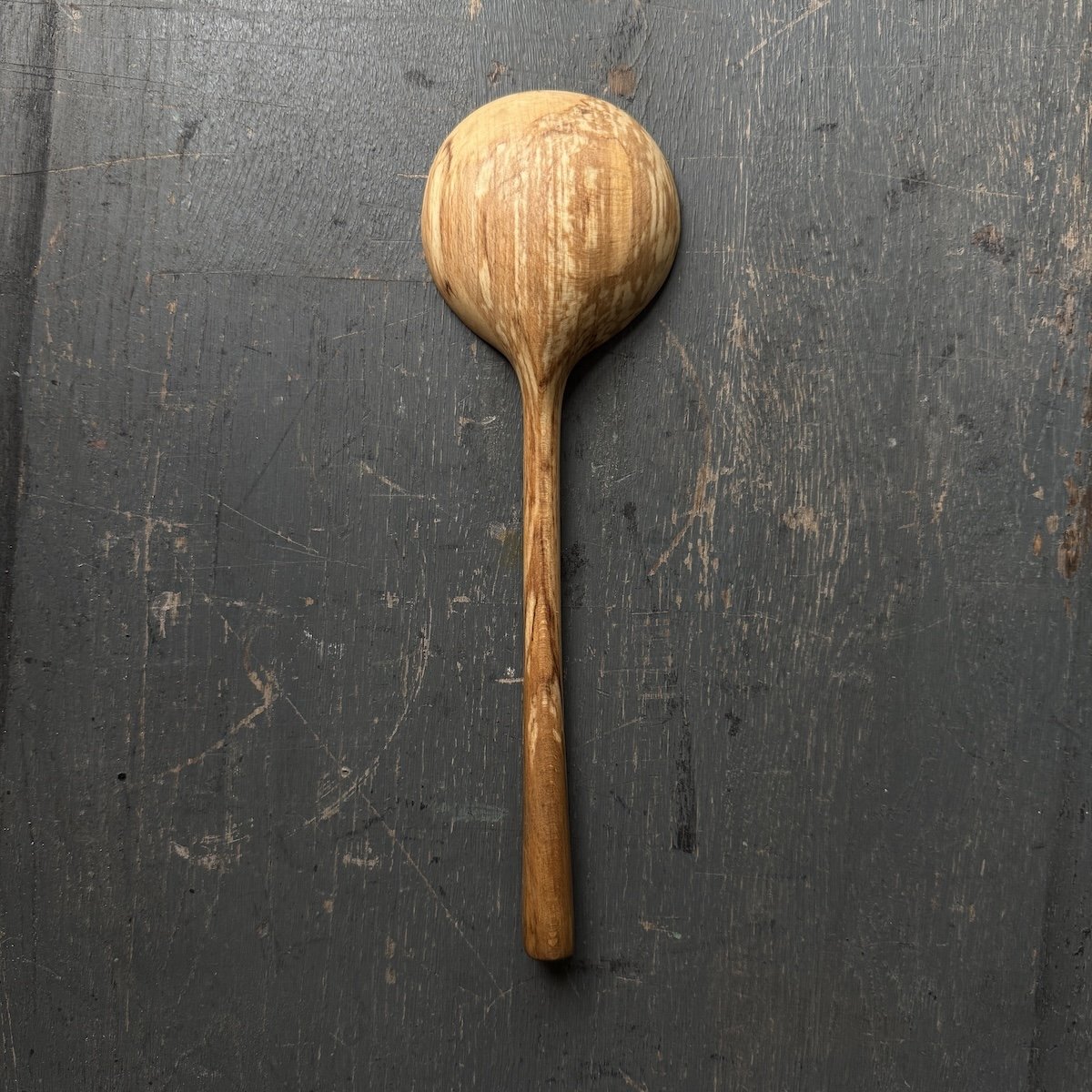 Hand carved serving spoon made from fallen spalted beech | Handmade Wooden Spoon