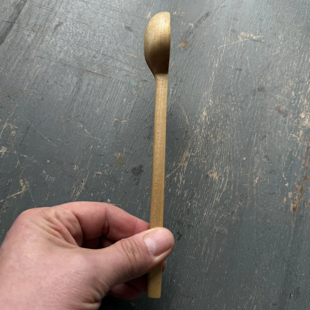 Hand Carved Long Tulipwood Condiment Spoon | Handmade wooden spoon UK