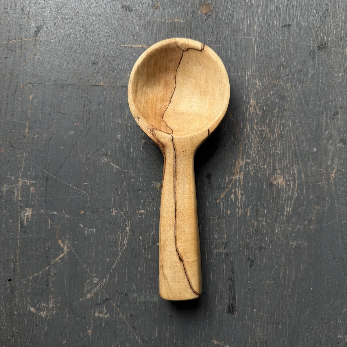 Hand Carved Spalted Beech Scoop