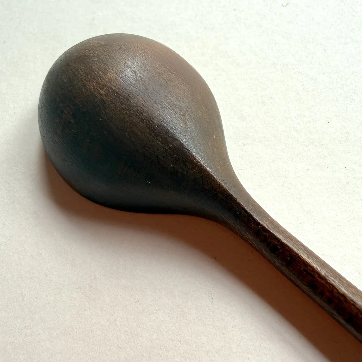 Hand Carved Ebonised Sycamore Condiment Spoon | Handmade Spoons & Utensils