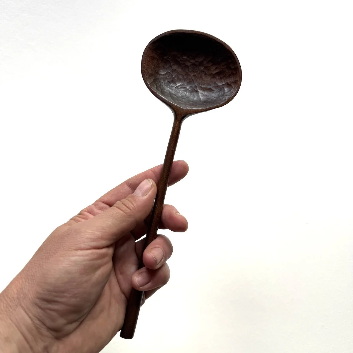 Hand Carved Ebonised Sycamore Serving Spoon