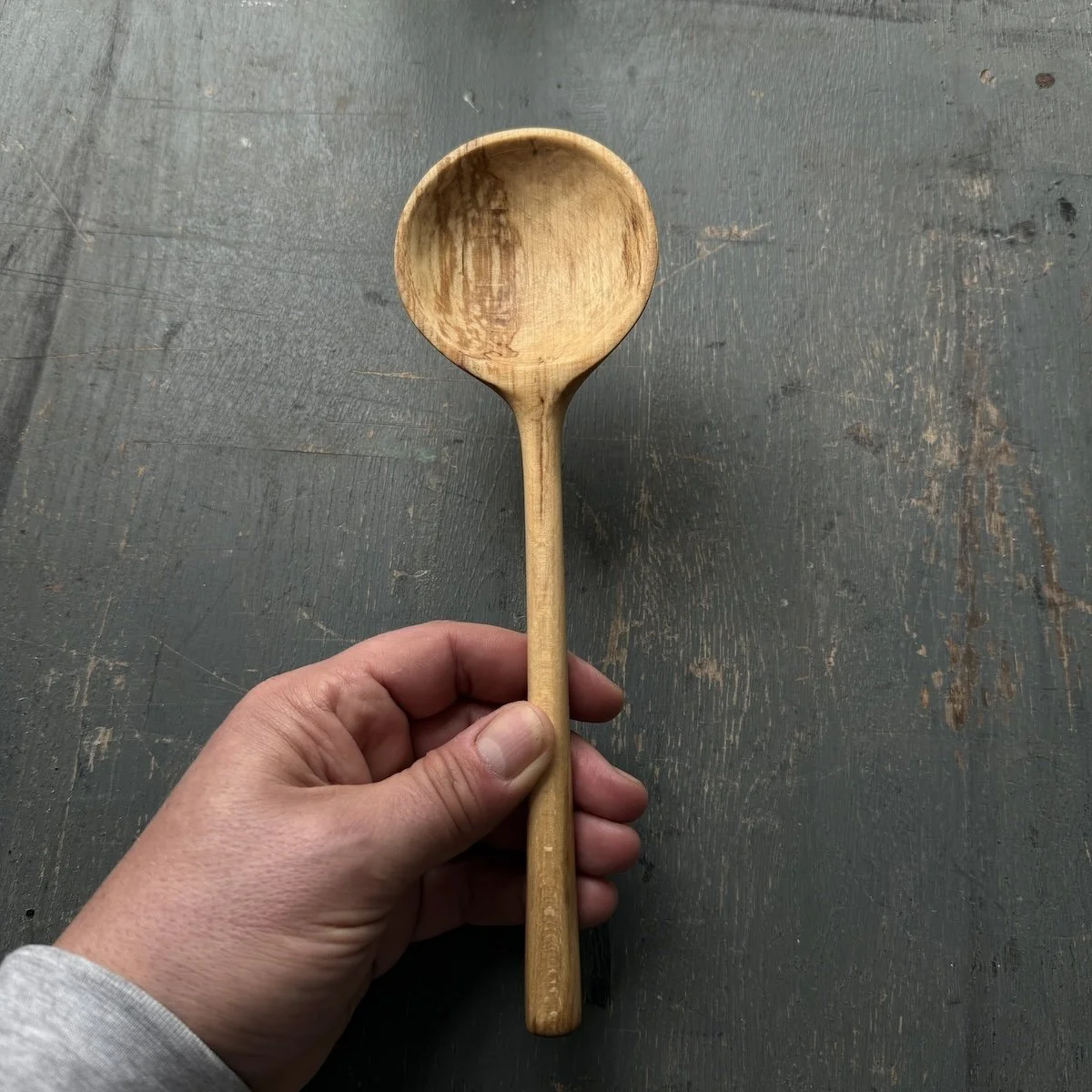 Hand carved serving spoon made from fallen spalted beech | Handmade Wooden Spoon