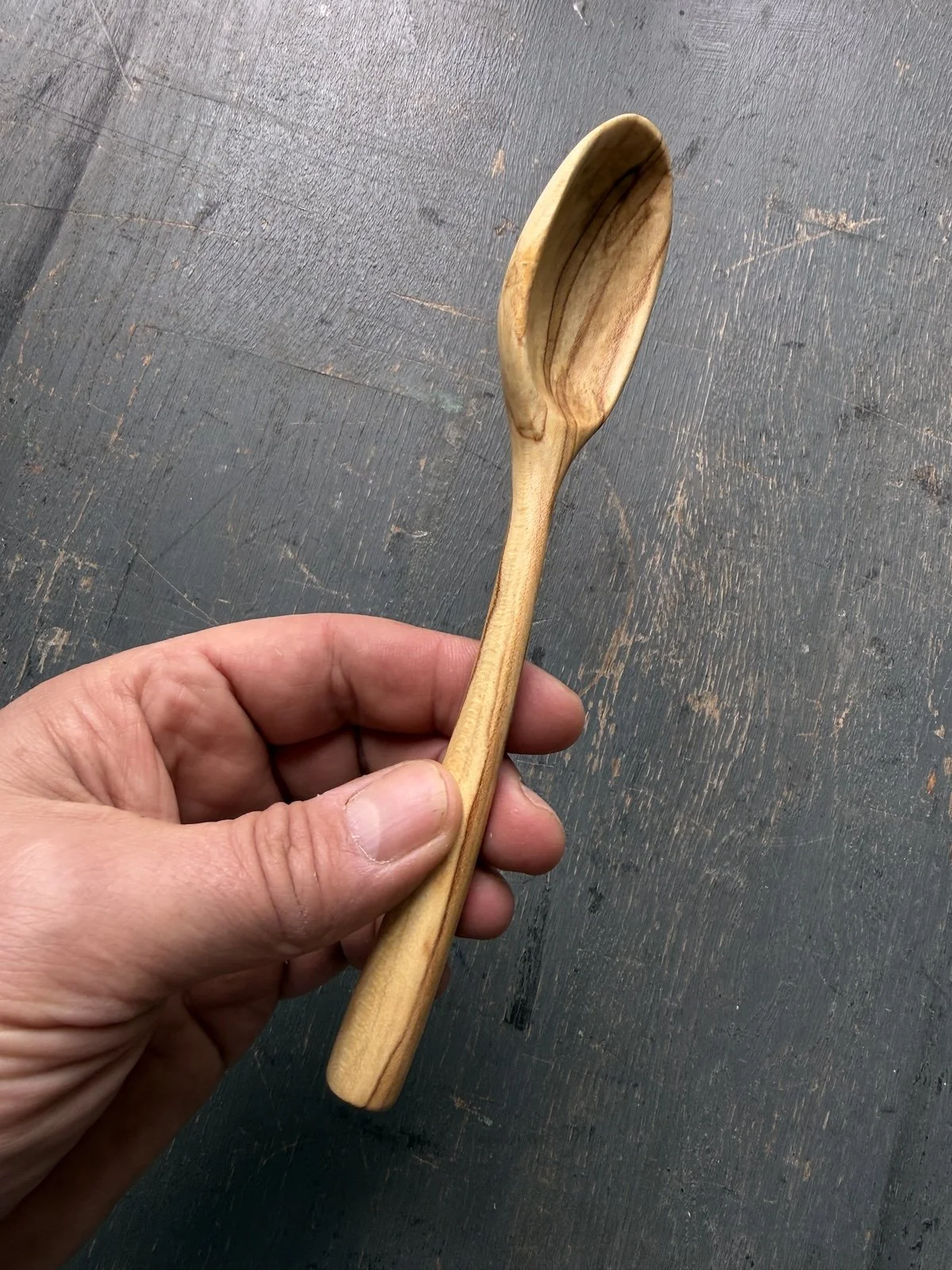 Hand carved wooden spoon made from fallen spalted beech | Hand Carved Wooden Spoon UK