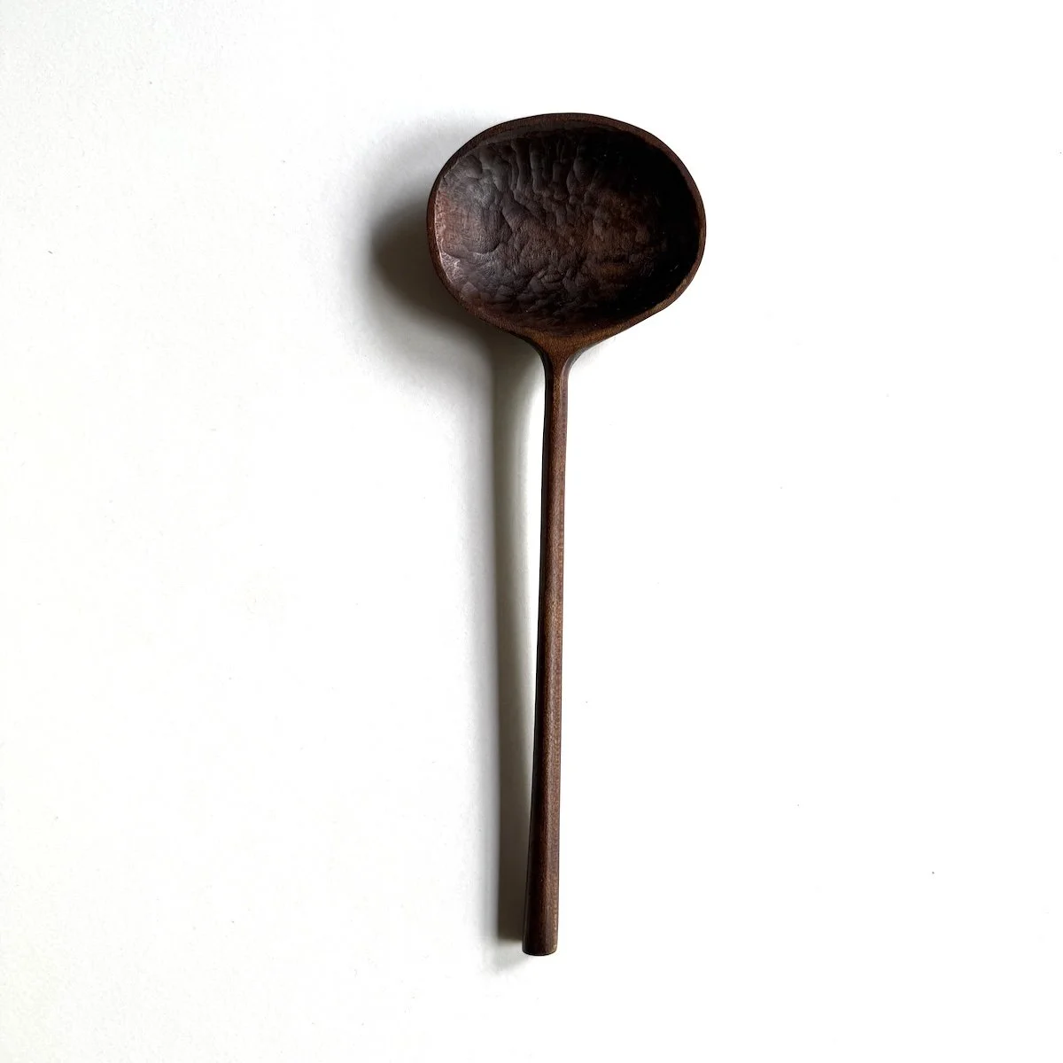 Hand Carved Ebonised Sycamore Serving Spoon | Handmade Spoons