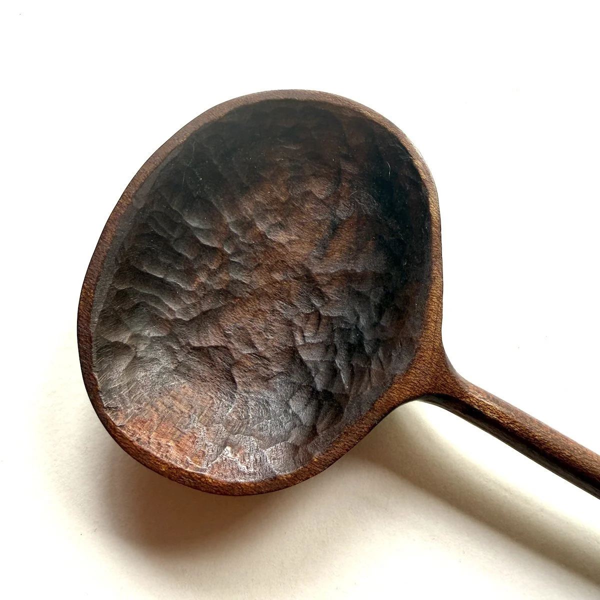 Hand Carved Ebonised Sycamore Serving Spoon | Handmade Spoons