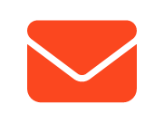 Red envelope icon with a black outline