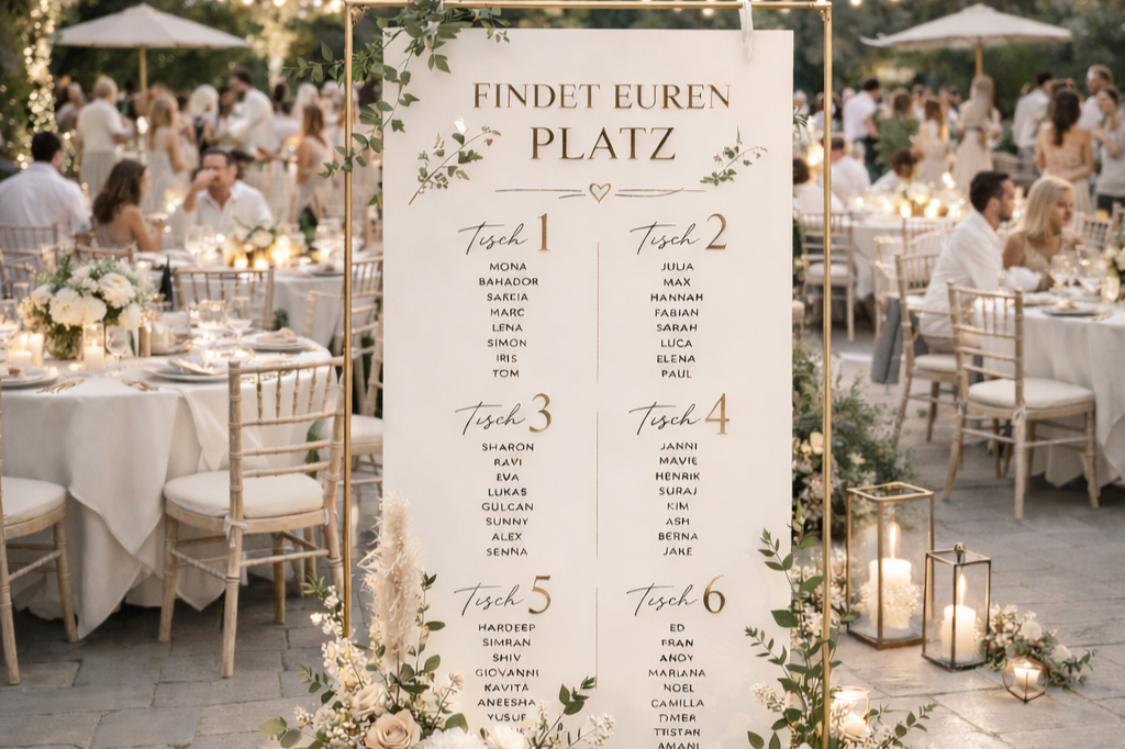Der perfekte Sitzplan für die Hochzeit: So schafft ihr Harmonie beim Dinner und Stimmung auf der Tanzfläche