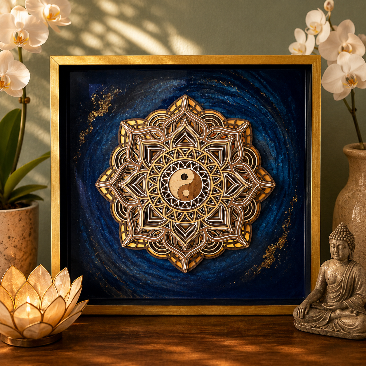 Yin Yang Balance Layered Mandala