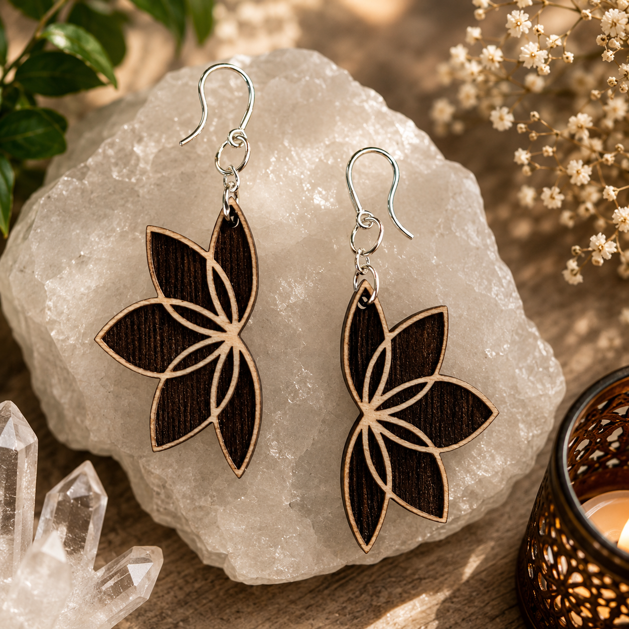 Flower of Life Petal Earrings